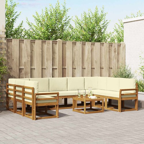  Set vanjskih sofa 10 kom. Prirodna i krem Cene
