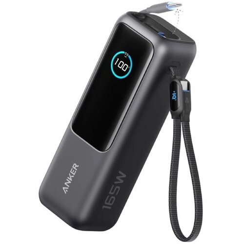Anker Power bank 25000mAh/ 165W/ sa ugrađenim USB-C kablom na izvlačenje/ za laptop/ crna Cene
