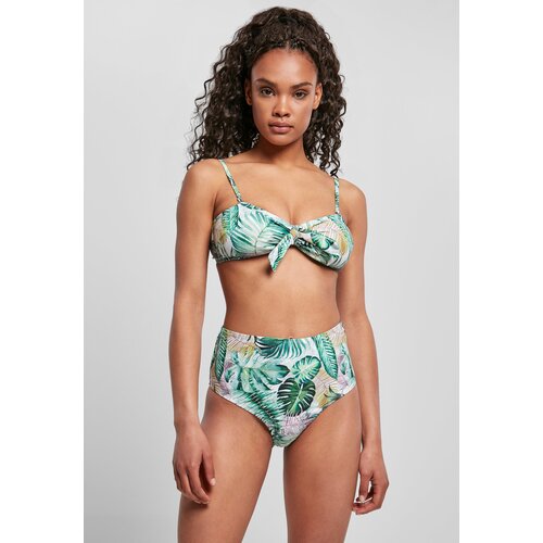 UC Ladies Women&amp;#039;s high-waisted bikini with leaf white pattern Slike