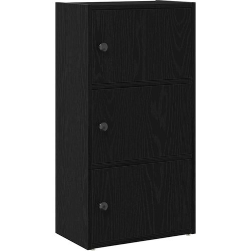 Maison Chic Knjižna omara - Knjižni regal črna hrast 40x24x77 cm inženirski les, (21725286) Cene