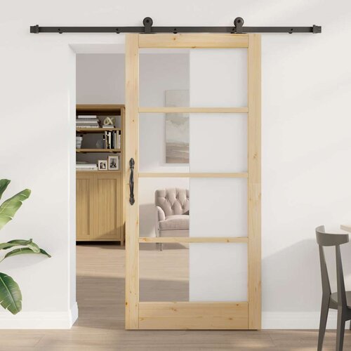  Klizna vrata ORKDAL 93 x 202 cm Masivna borovina i staklo Cene
