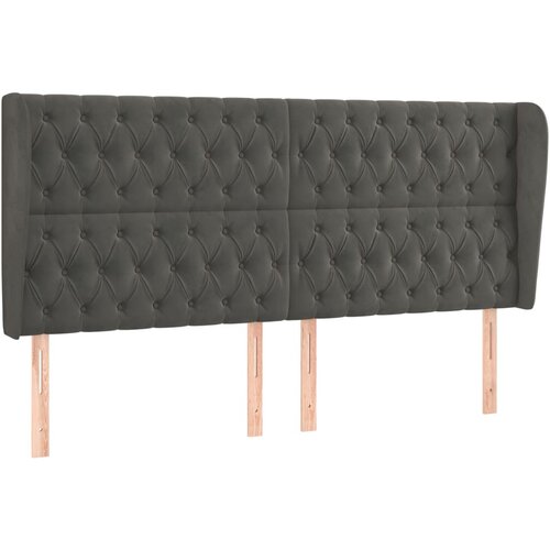Maison Chic Vzglavna omarica - Nočna omarica - Posteljna omarica z u&scaron;esi temno sivo 183x23x118/128 cm žamet, (21709750) Cene