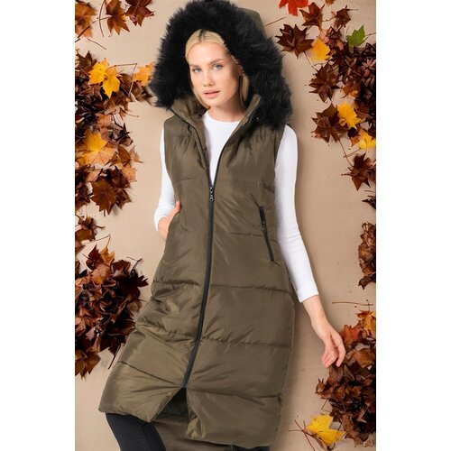 Dewberry Z6741 WOMEN&amp;#039;S VEST-PLAIN KHAKI Slike