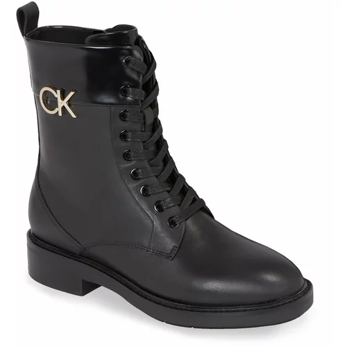 Calvin Klein Pohodni čevlji Rubber Sole Combat Boot W/Hw HW0HW01717 Ck Black BEH