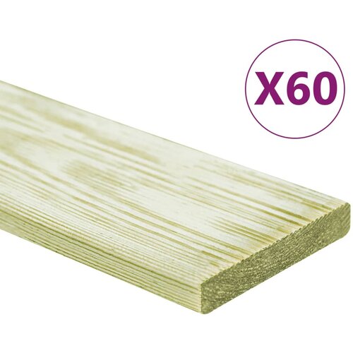 vidaXL Talne plošče 60 kosov 7,2 m² 1m impregnirana trdna borovina Cene