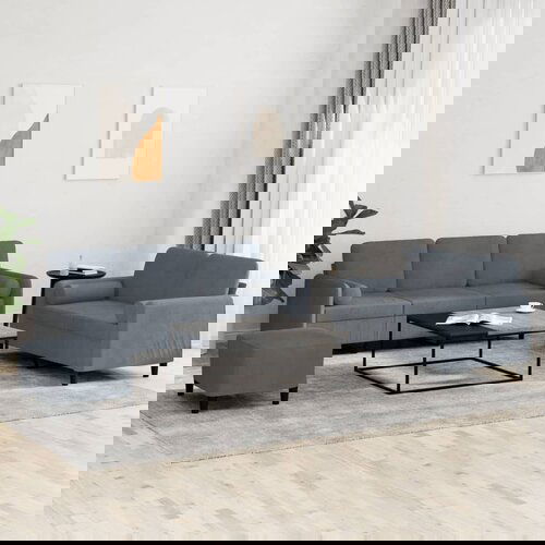 VidaXL 3-dijelni set sofa s jastucima tamnosivi bar&amp;scaron;unasti Slike