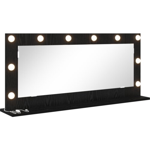 vidaXL Ogledalo s LED lučmi Črna hrast 100x45x18 cm, (22090095) Cene