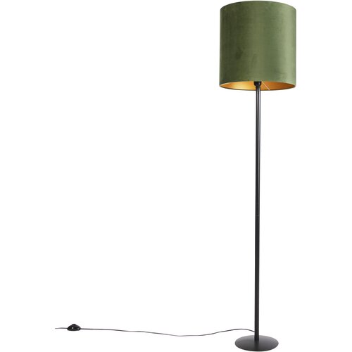 QAZQA Botanična stoječa svetilka črna z zelenim odtenkom 40 cm - Simplo Slike
