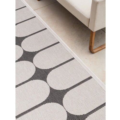 NORTHRUGS Črno-bel zunanji in notranji tekač 80x250 cm Duet Bowen &amp;ndash; Slike