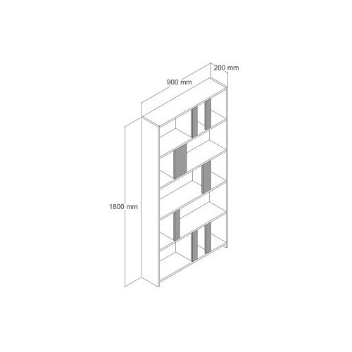 Hanah home lima - white, walnut whitewalnut bookshelf polica za knjige Cene