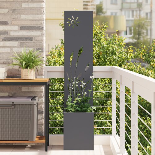 vidaXL Vrtni Sadič s Dekorativnom Pločom Antracitno siva 32 x 140 cm Cijene