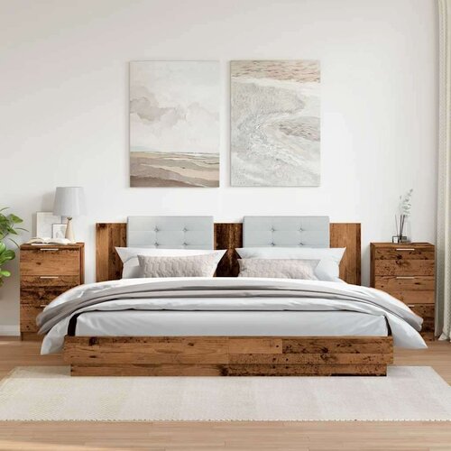  Noćni ormarići 2 kom Staro drvo 40x36x65 cm Konstruirano drvo Slike