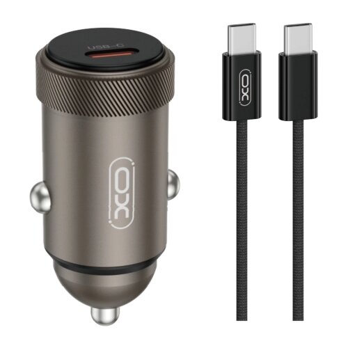 XO CC70 Car charger 30W + Type-C Cable Black Slike