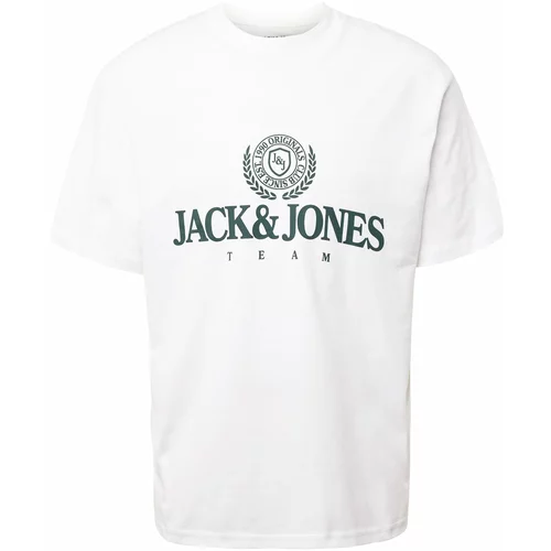 Jack & Jones Majica 'LAKEWOOD' tamno zelena / bijela