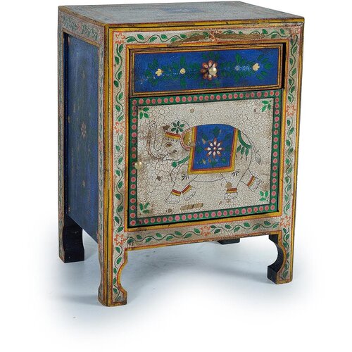 GINER Y COLOMER Večbarvna nočna omarica iz mangovega lesa, (22147651) Slike