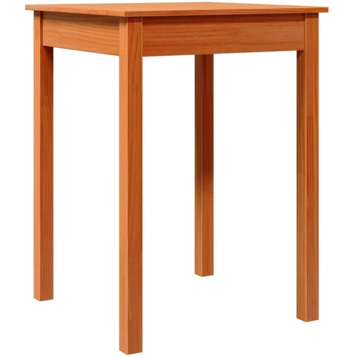vidaXL Jedilna miza voščeno rjava 55x55x75 cm trdna borovina, (21063705)