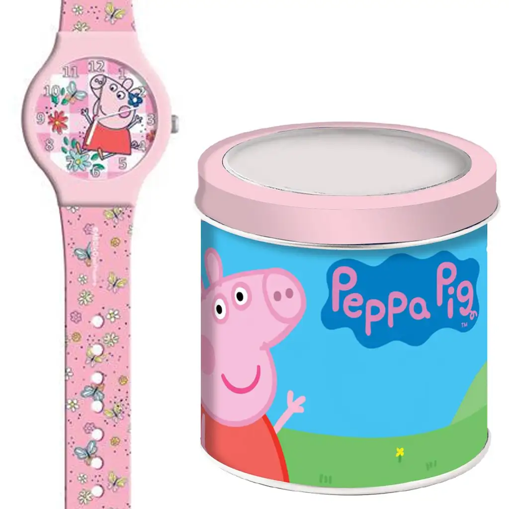 Luna Ružičasti analogni sat Peppa Pig u metalnoj poklon kutiji Cijene