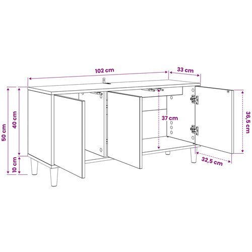  ormar BONN 102 x 33 x 50 cm Sonoma Konstruirano drvo Slike