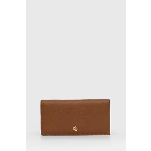 Polo Ralph Lauren Usnjena denarnica ženski, rjava barva