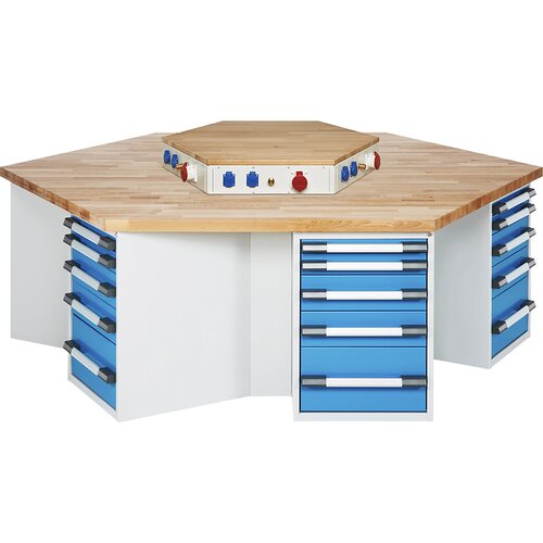 eurokraft pro skupinska delovna miza, 6 delovnih postaj, z napajalno postajo, višina 890 mm Cene