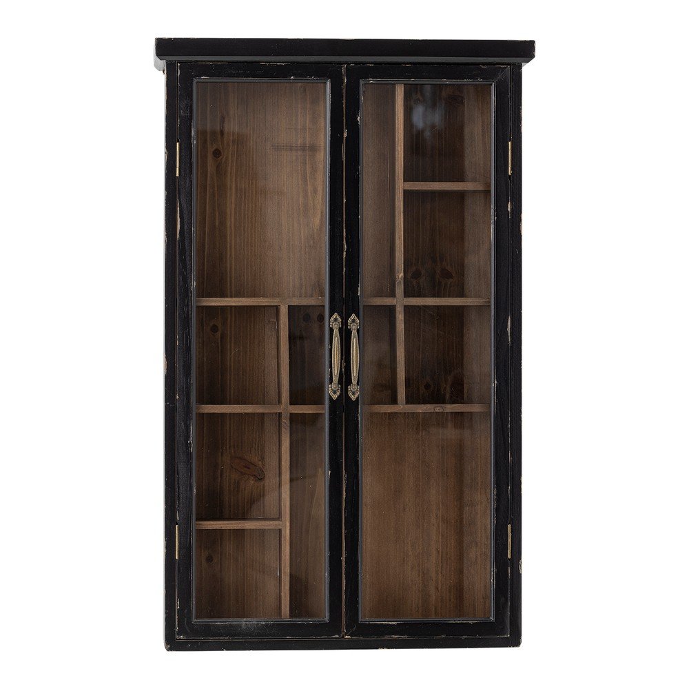 Bloomingville Črna stenska vitrina iz masivne jelke 50x80x14 cm Hazem &ndash; Cene