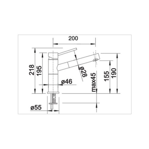 Blanco pipa alta s - compact, hd, krom 515122 Slike