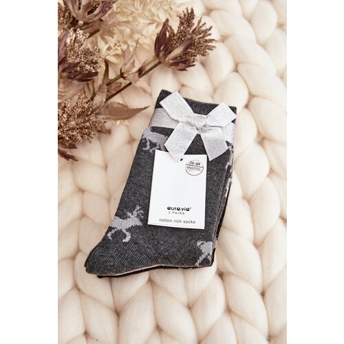 Kesi Women's Christmas Socks 3-Pack Grey and Pink Cene