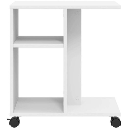 VidaXL Bočni stolić s kotačima bijeli 50x30x55 cm konstruirano drvo Slike