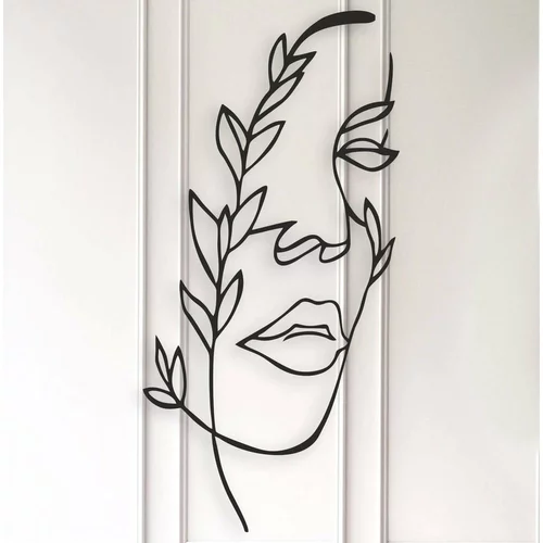 Kate Louise Črna kovinska stenska dekoracija Face