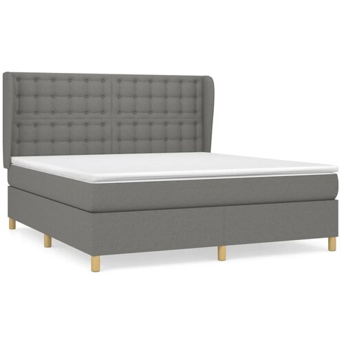 Maison Chic Box spring postelja - Vzmetna postelja z vzmetnico temno siva 160x200 cm blago SL20747, (21892932) Cene