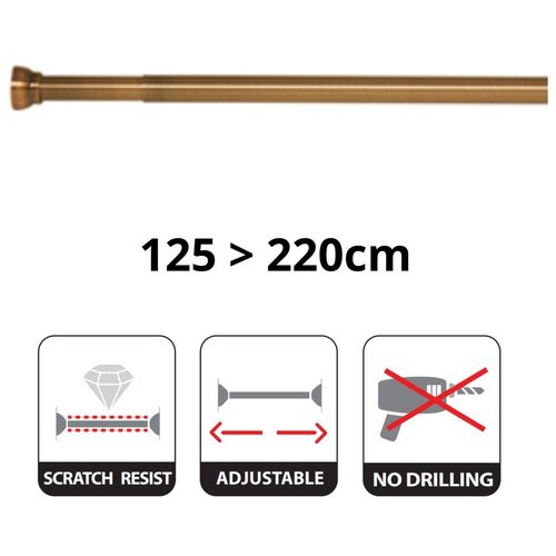 Spirella Palica za tu&amp;scaron; zaveso v mat zlati barvi 125 - 200 cm Kreta &amp;ndash; Slike