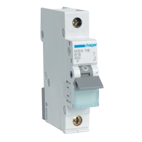 HAGER osigurač automatski 16A 1P b 6kA MBN1196 Cijene