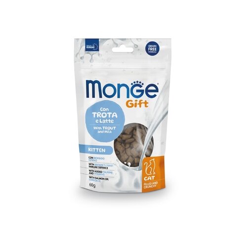 Monge filled and crunchy kitten poslastica za mačiće, pastrmka sa mlekom, 60g Cene