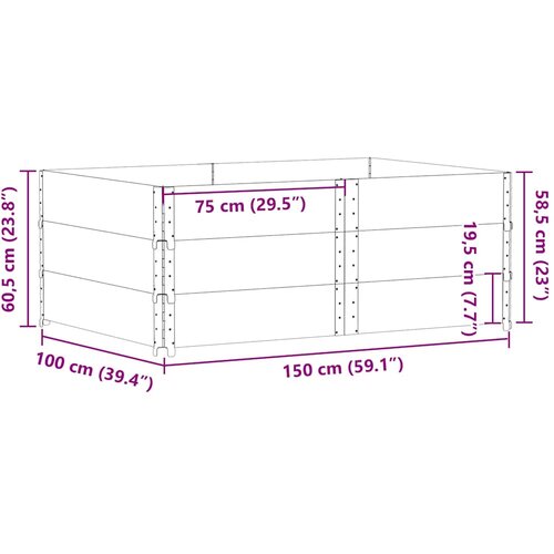  Okviri za palete 3 kom crni 150x100 cm od masivne borovine Slike