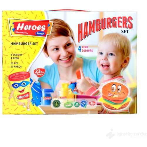 Heroes plastelin set za decu HAMBURGER Cene