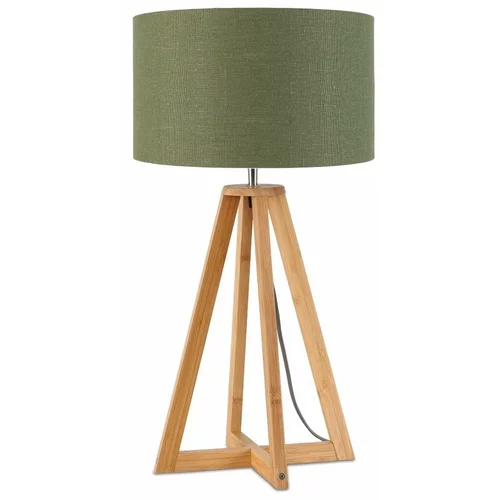 Good&Mojo Stolna lampa sa zelenim sjenilom i Good & Mojo Everest bambusovom konstrukcijom