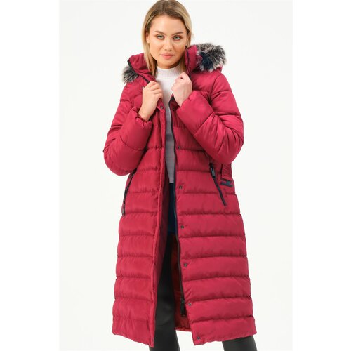 Dewberry Z6779 WOMEN'S COAT-BURGUNDY Cijene