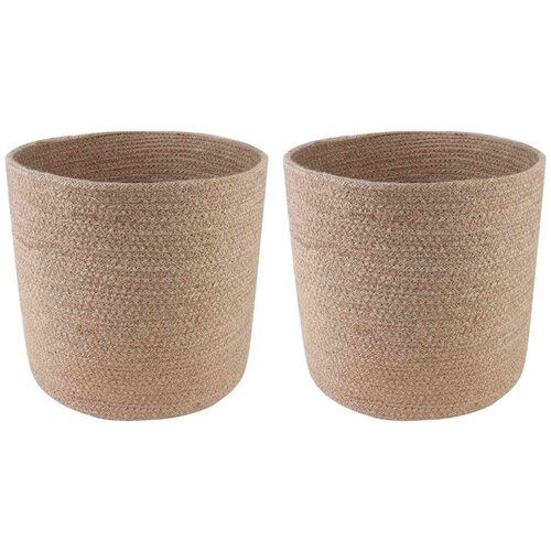  Set saksija za biljke 2 kom. Prirodna &amp;Oslash; 28 x 28 cm 100% Jut - Prirodna &amp;Oslash; 28 x 28 cm Slike