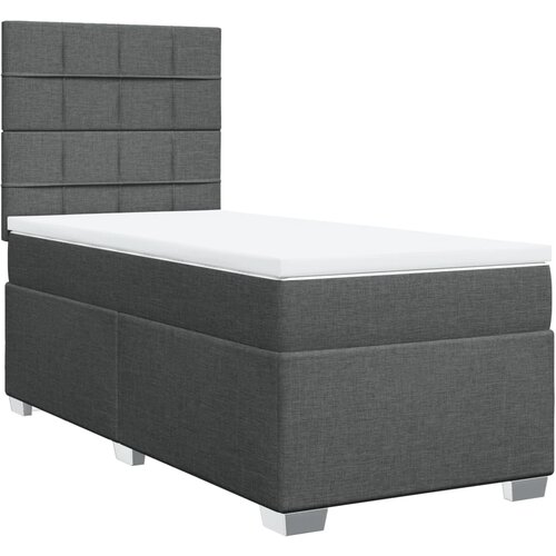 Maison Chic Box spring postelja - Vzmetna postelja z vzmetnico temno siva 90x200 cm blago SL16707, (21895793) Cene