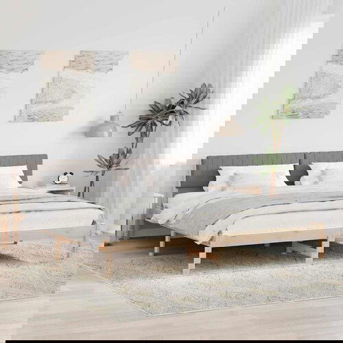 VidaXL Okvir kreveta Smeđa i taupe 160 x 200 cm Masivna borovina Slike