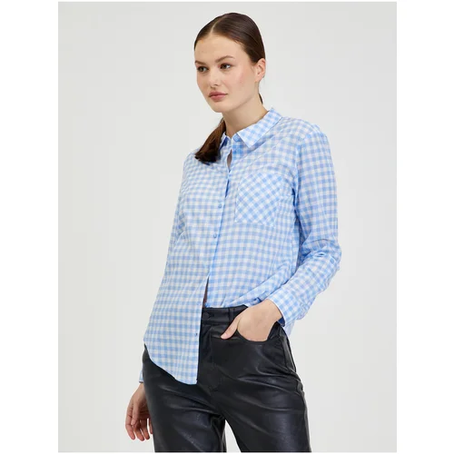 Orsay Light blue ladies plaid shirt - Women