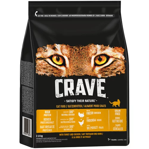 CRAVE Adult suha hrana za mačke s puretinom i piletinom - 2,8 kg
