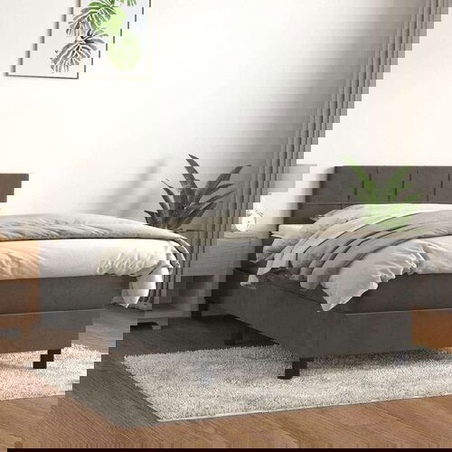 Box spring postelja z vzmetnico temno siv 90x190 cm žamet, (20727051) Cene