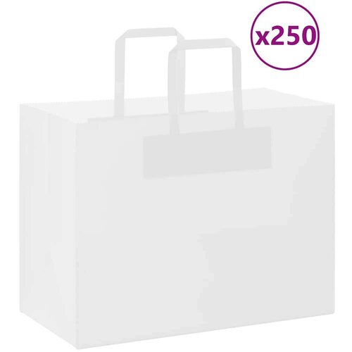  Papirnate vrećice 250 kom s ručkama bijele 32x17x25 cm Cijene
