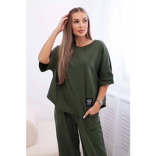 Kesi Włoski Cotton set blouse + trousers light denim Cijene