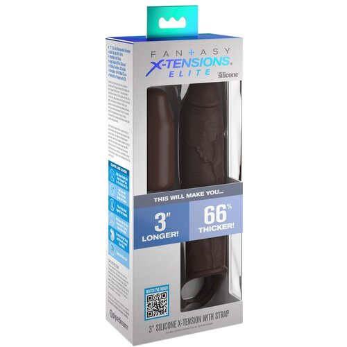 Pipedream X-TENSION Elite 3 - ovojnica penisa sa skrotumom (smeđa) Cijene