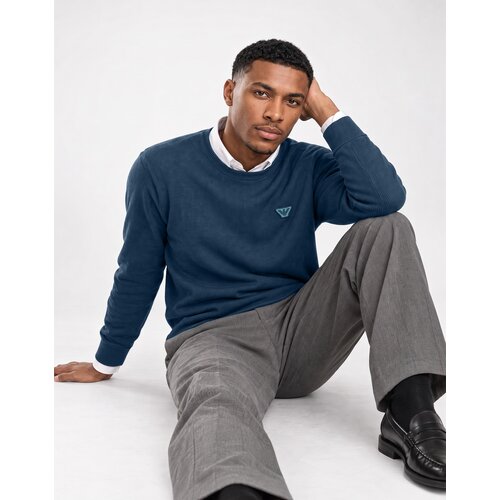 Emporio Armani CREW NECK SWEATSHIRT WAFFLE TERRY Tamno plava Slike
