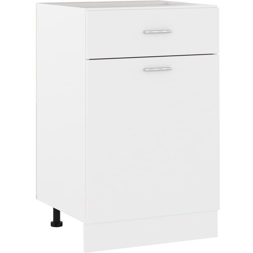 VidaXL Spodnja omarica s predalom bela 50x46x81,5 cm iverna plo&amp;scaron;ča Slike