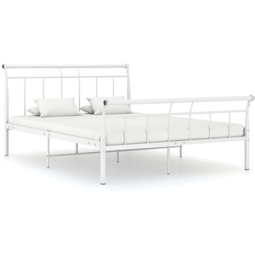  Za krevet bijeli metalni 140 x 200 cm Slike