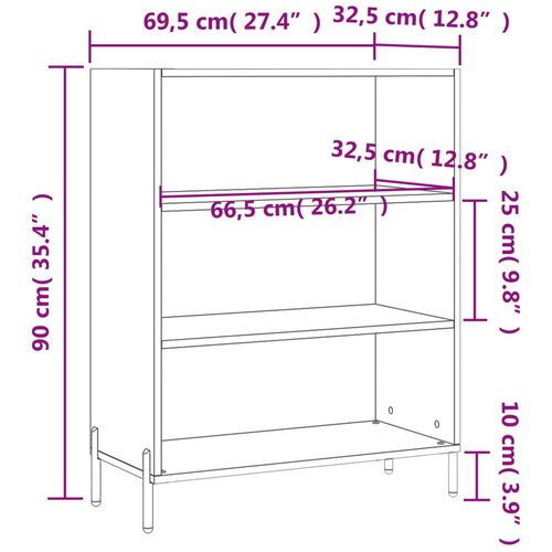 s policama sjajni bijeli 69,5 x 32,5 x 90 cm drveni Slike